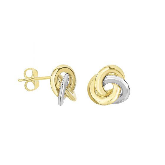 14K Gold Polished Love Knot Stud Earring