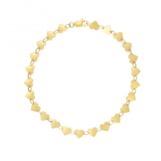 14K Heart Mirrored Chain Necklace
