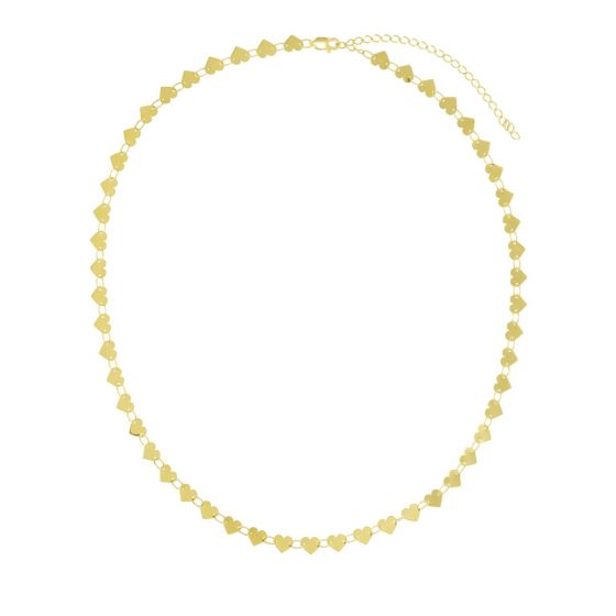 14K Heart Mirrored Chain Necklace