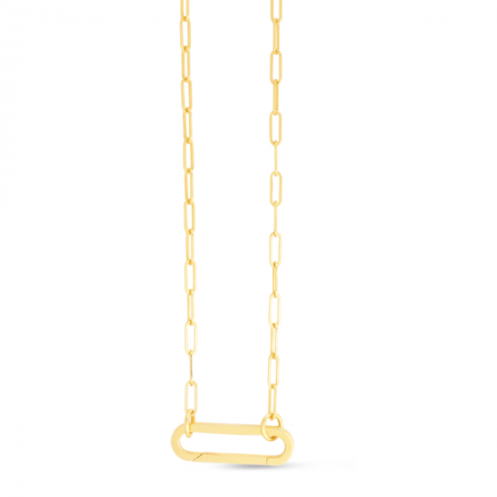 14K paperclip Elongated Link Necklace