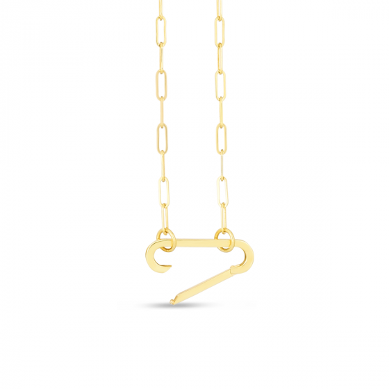 14K paperclip Elongated Link Necklace
