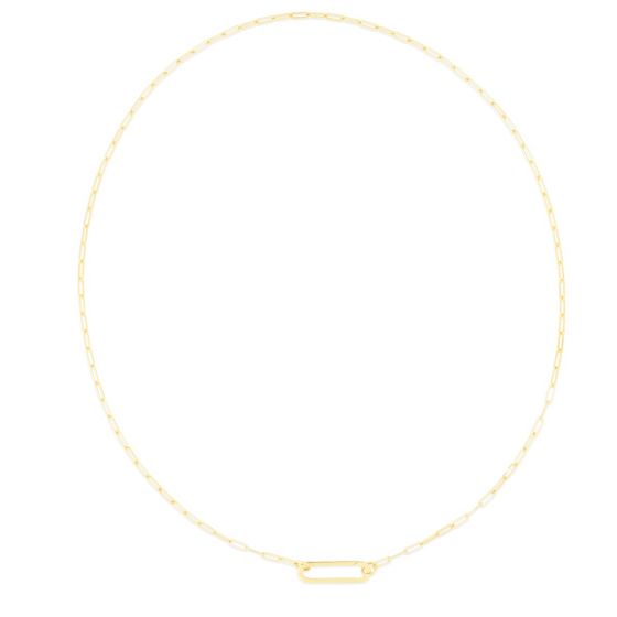14K paperclip Elongated Link Necklace