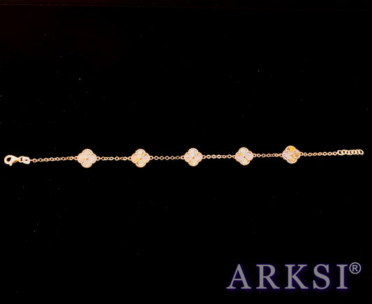 14k small clover bracelet