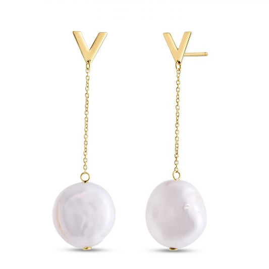 14K Tesoro Pearl Drop Earrings