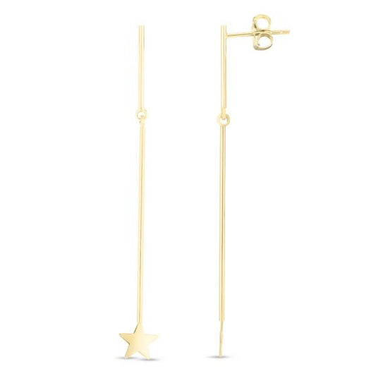 14K Gold Star Drop Earrings