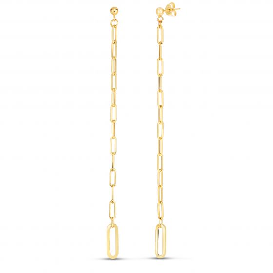 14K Paperclip Shoulder Duster Earring