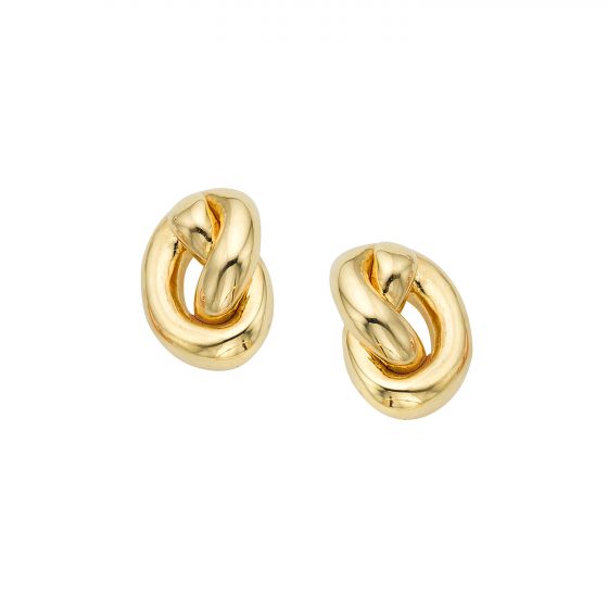 14K Puffed Amore Love Knot Studs