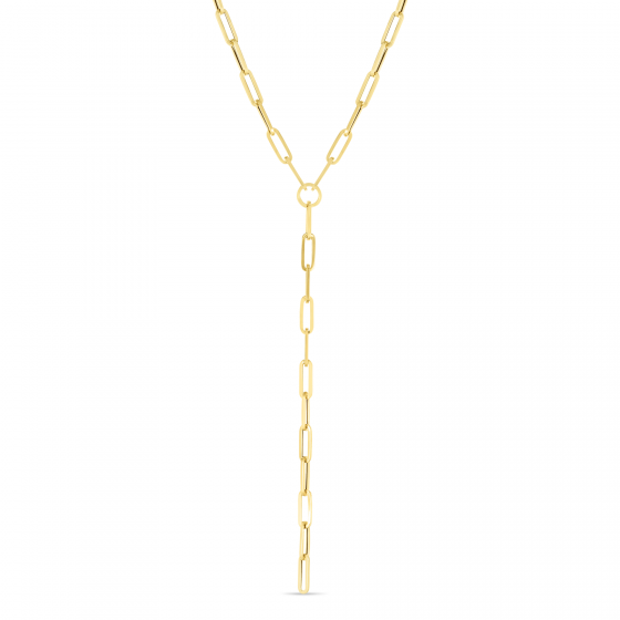 14K Lariat Paperclip Y-Necklace