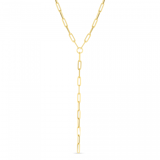 14K Lariat Paperclip Y-Necklace