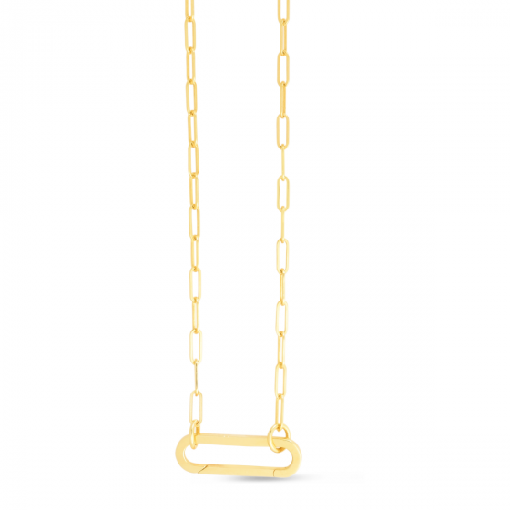 14K paperclip Elongated Link  Necklace