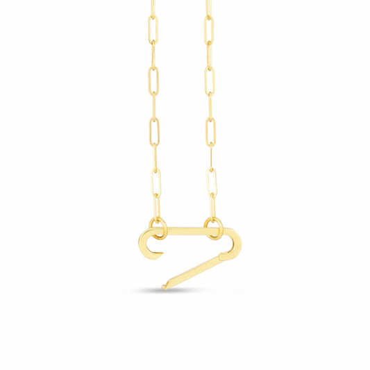 14K paperclip Elongated Link  Necklace