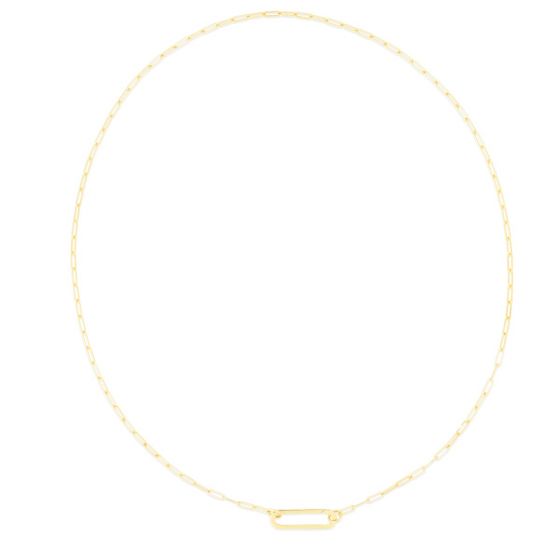 14K paperclip Elongated Link  Necklace