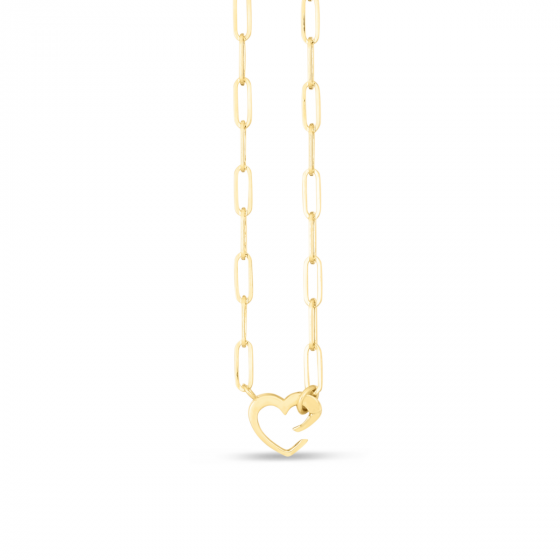 14K Paperclip Heart Necklace