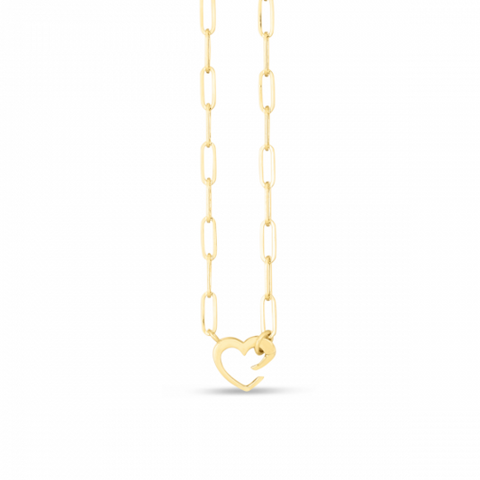 14K Paperclip Heart Necklace