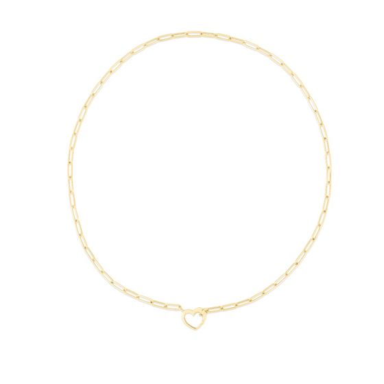 14K Paperclip Heart Necklace